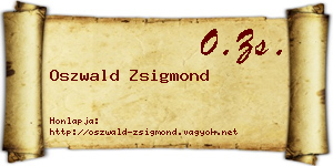 Oszwald Zsigmond névjegykártya
